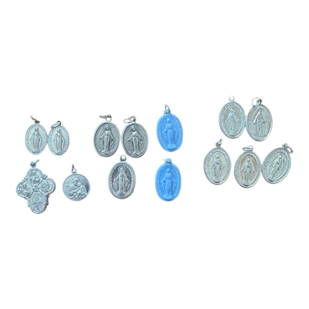 Miraculous Medal Charm for Rosary Bracelet Italy Lot‎ 14 Pcs